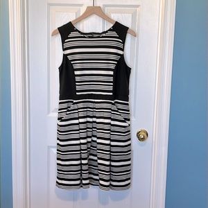 Black and white striped dress